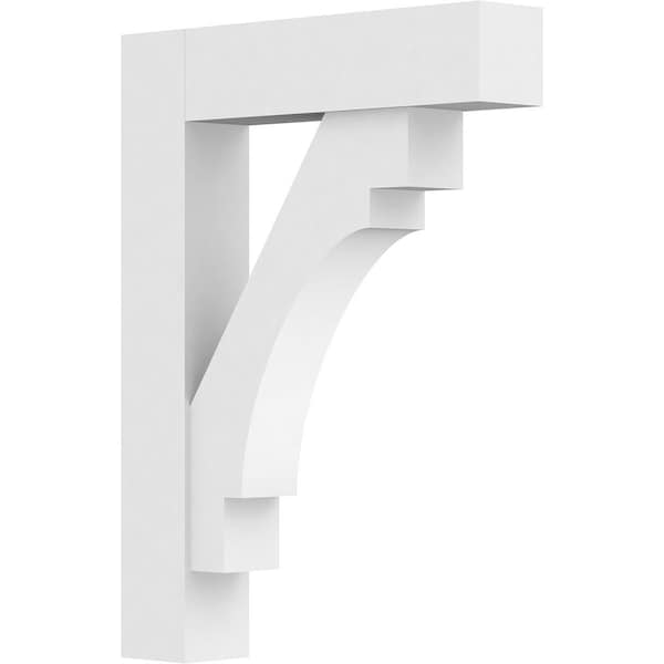 Ekena Millwork Standard Merced Architectural Grade PVC Bracket with Block Ends, 3"W x 18"D x 24"H BKTP03X18X24MRC05 - main